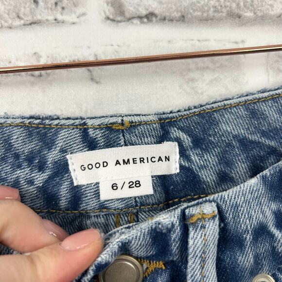 Good American Good 90's Duster Jean in Blue950 Sz 6/28 NEW - Picture 7 of 11